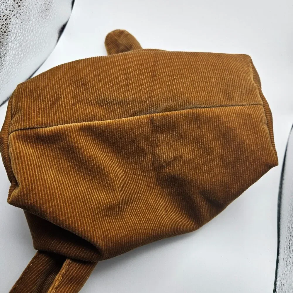 MERIT The Signature Pinwale Top Knot Corduory Makeup Cosmetic Boho Brown